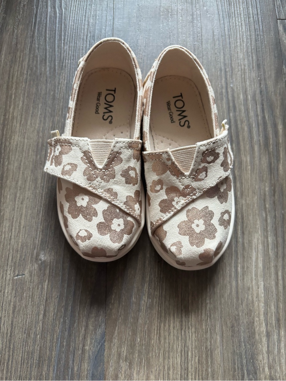 TOMS Kids Tiny Alpargata Ojai Foil Floral - size 7 toddler